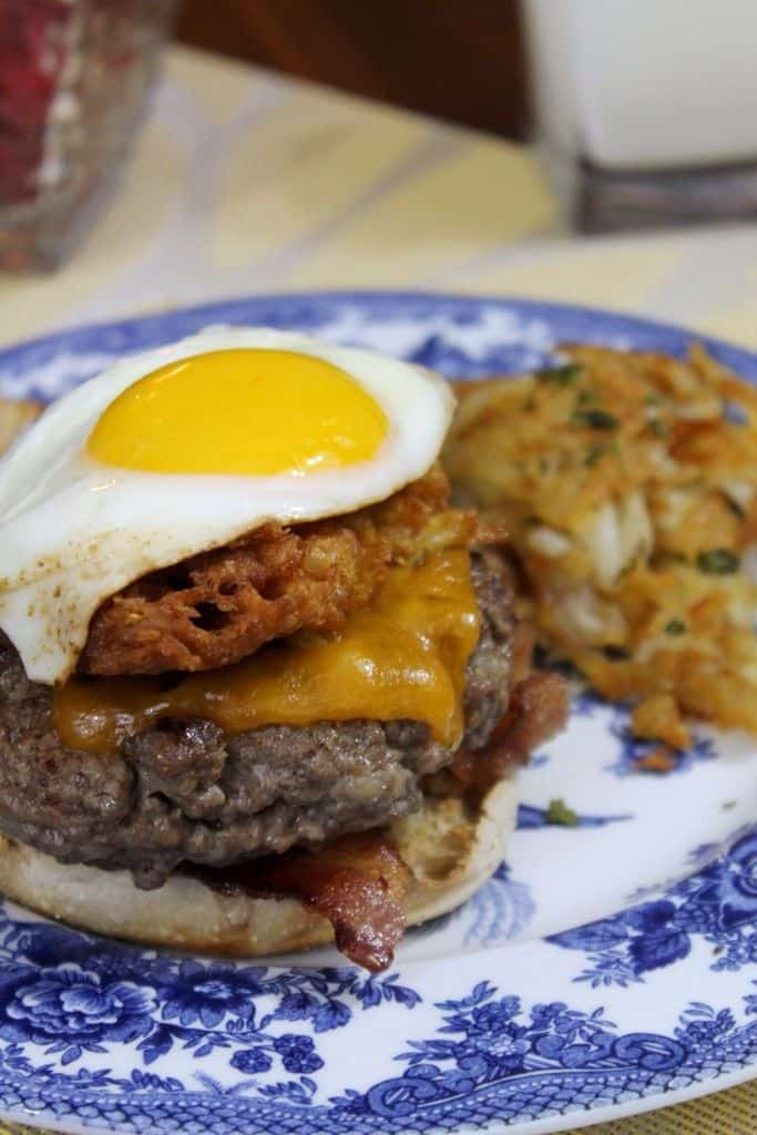 Corn Fritter Breakfast Burgers #BurgerMonth