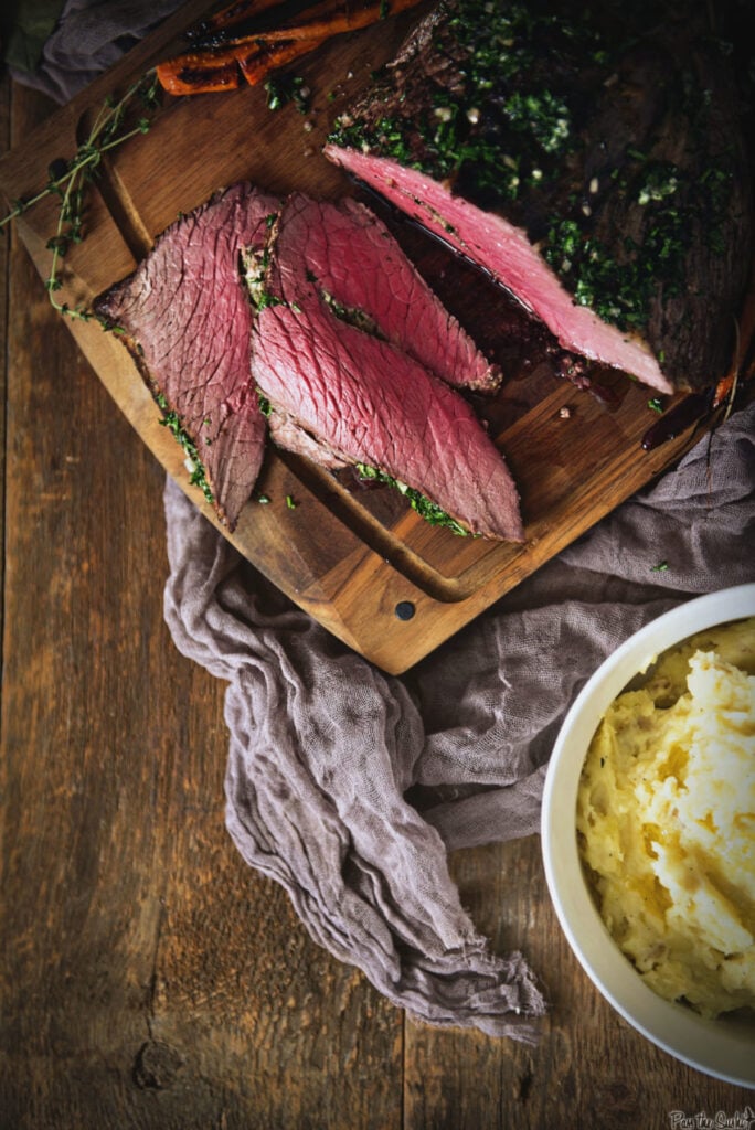 Herb Rubbed Top Round Roast Beef Recipe Kita Roberts Girlcarnivore