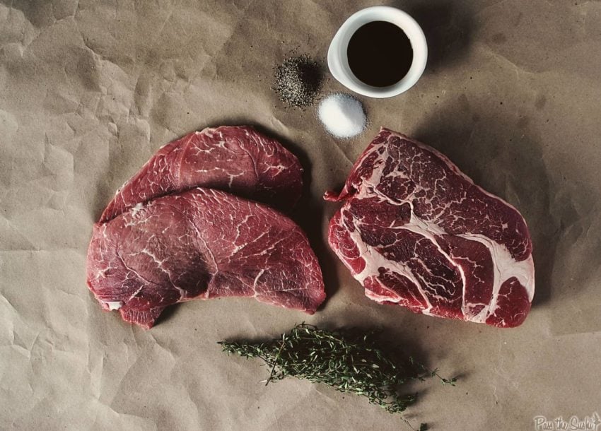 Beef cuts for grinding - chuck with good marbeling and sirloins along with spices