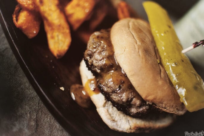 Sausage Burgers with Sriracha-Honey-Mustard Sauce | Kita Roberts GirlCarnivore.com