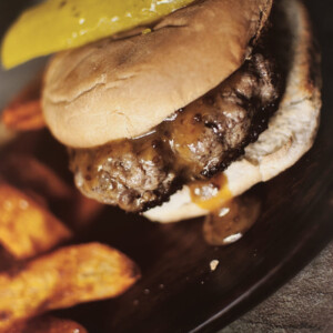 Sausage Burgers with Sriracha-Honey-Mustard Sauce | Kita Roberts GirlCarnivore.com