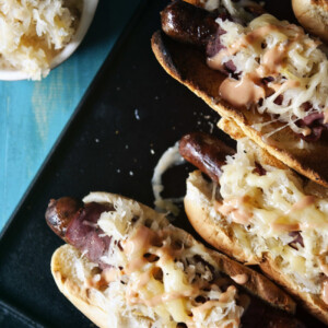 Reuben Hot Dogs | Kita Roberts GirlCarnivore.com