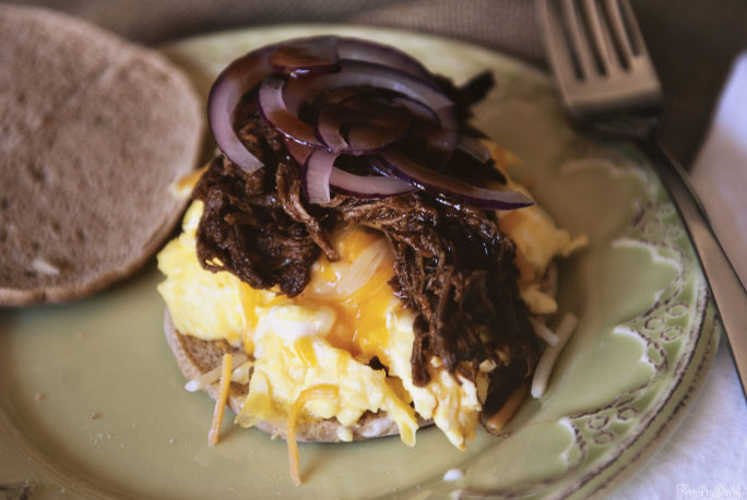 BBQ Brisket Egg Sandwich | Kita Roberts GirlCarnivore.com