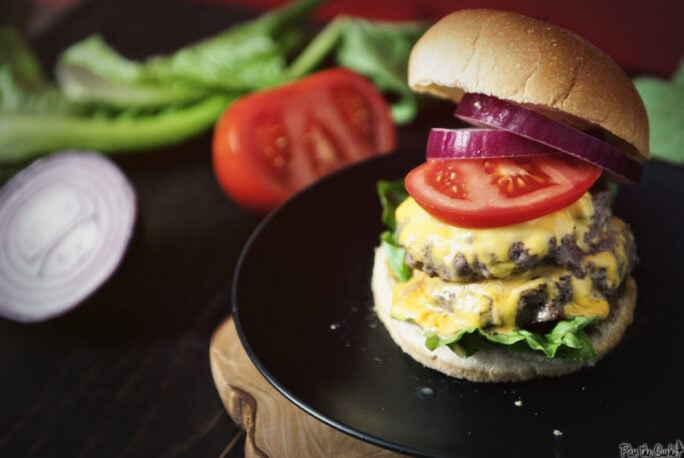 Garlic Chipotle Double Down Burger | Kita Roberts GirlCarnivore.com