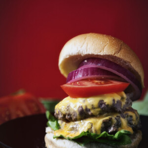 Garlic Chipotle Double Down Burger | Kita Roberts GirlCarnivore.com