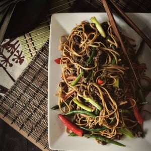 Spicy Szechuan Beef Noodle Recipe on GirlCarnivore.com