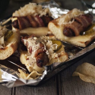 Bacon Wrapped Beer Brats | Kita Roberts GirlCarnivore.com