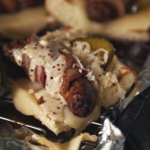 Bacon Wrapped Beer Brats | Kita Roberts GirlCarnivore.com