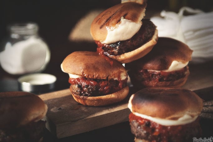 Stack of Pepperoni Sliders, so cute, so delicious.