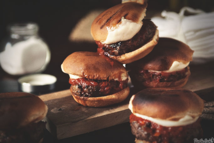 Stack of Pepperoni Sliders, so cute, so delicious.