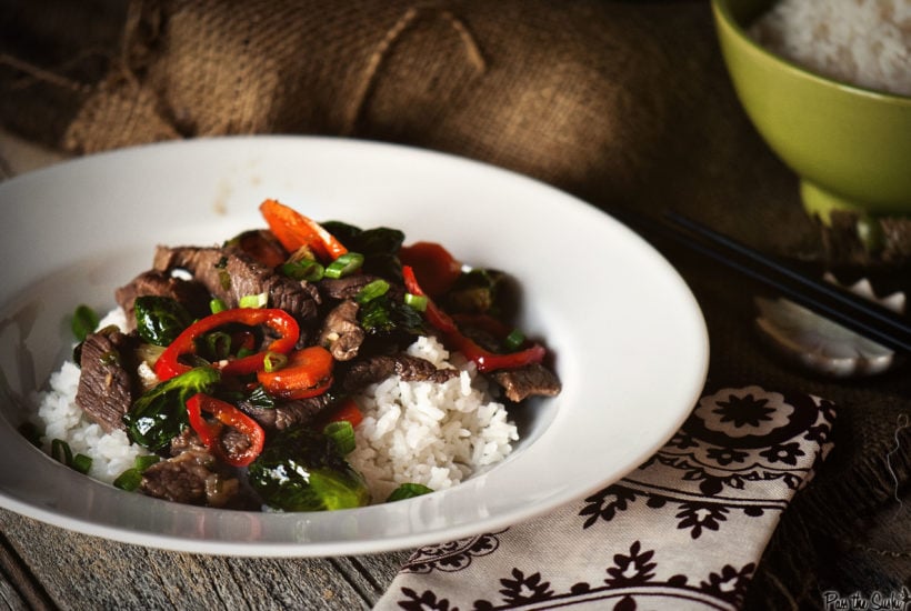 Steak & Brussels Sprouts Stir Fry | Kita Roberts GirlCarnivore.com