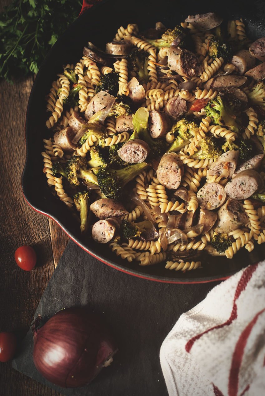 Oven Roasted Sausage Skillet With Vegetables | Kita Roberts GirlCarnivore.com