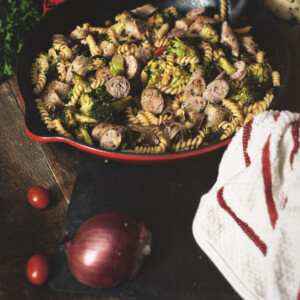 Oven Roasted Sausage Skillet With Vegetables | Kita Roberts GirlCarnivore.com