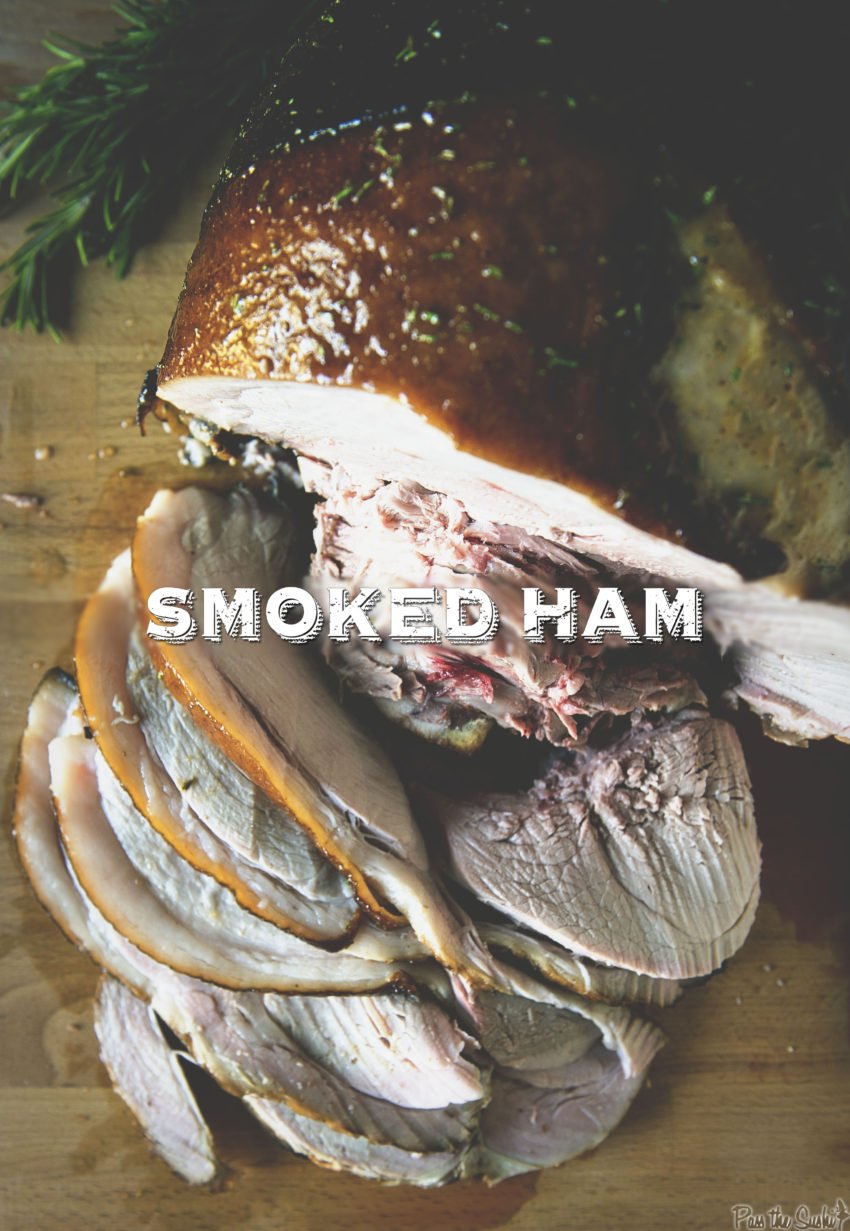 Close up of smoked ham slices