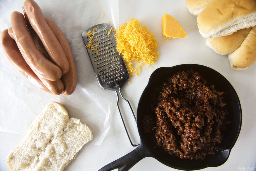 Chili Cheese Dog with Spicy Southwest Hot Dog Chili | Kita Roberts GirlCarnivore.com