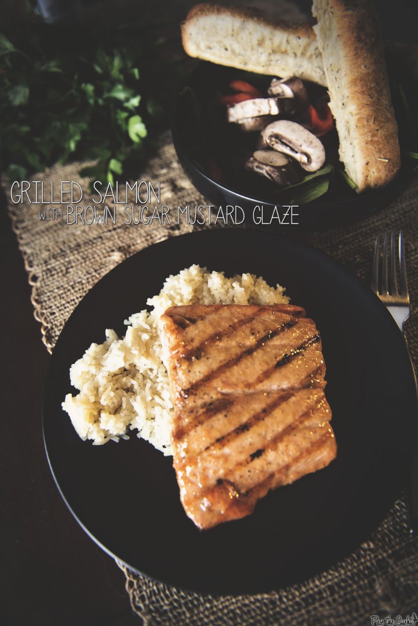 Grilled Salmon with Brown Sugar Mustard Glaze | Kita Roberts GirlCarnivore.com