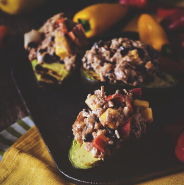 Mexican Tuna Salad Stuffed Avocados | Kita Roberts GirlCarnivore.com