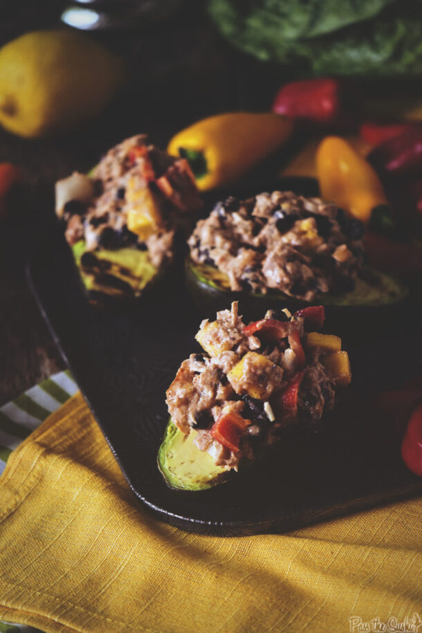 Mexican Tuna Salad Stuffed Avocados - girl carnivore