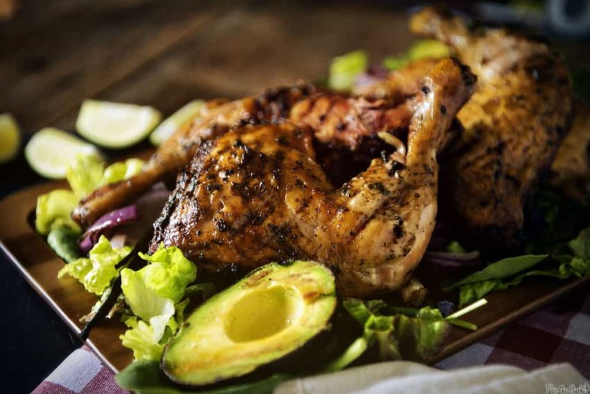 Smoked Leg Quarters with Grilled Avocado, Scallion, and ...