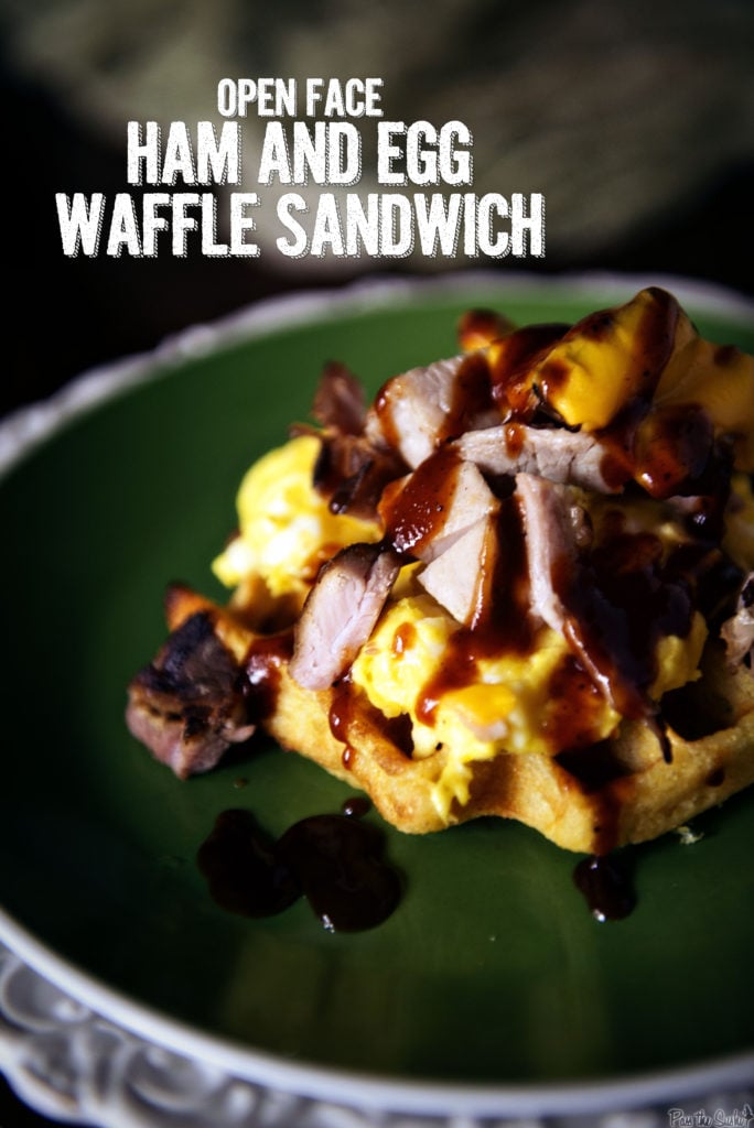 Open Face Ham and Egg Waffle Sandwich | Kita Roberts GirlCarnivore.com