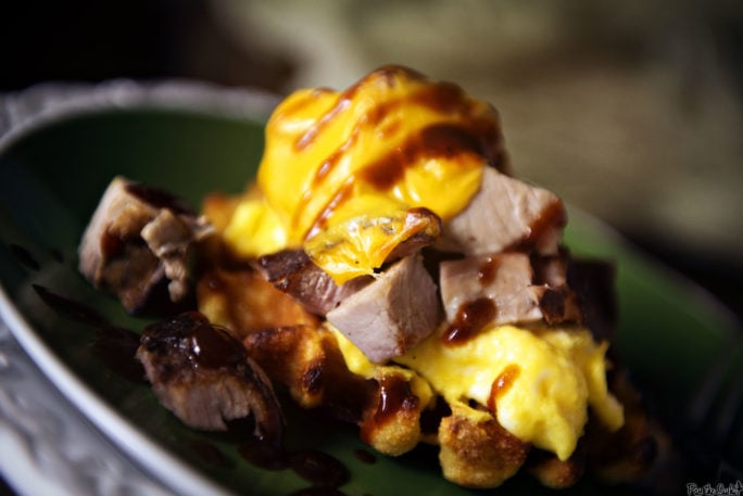 This Open Face Ham and Egg Waffle Sandwich is what your morning needs.