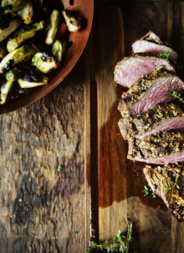 Walnut Crusted Grilled Beef Tenderloins with Charred Brussels | Kita Roberts GirlCarnivore.com