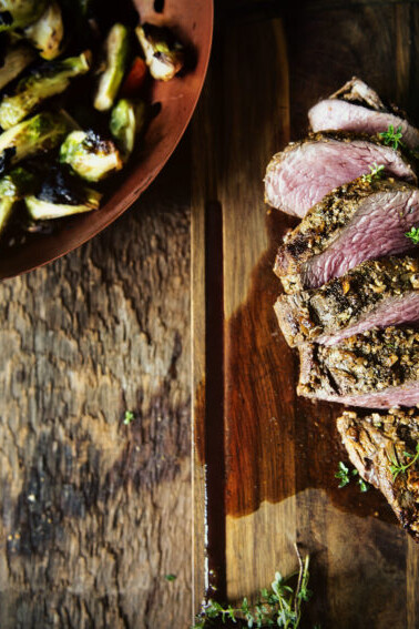 Walnut Crusted Grilled Beef Tenderloins with Charred Brussels | Kita Roberts GirlCarnivore.com