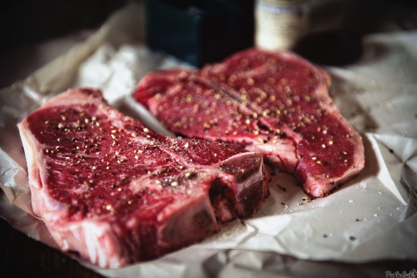 T-Bone Steaks seasoned with Quebec Beef Spice. Ready for the grill!