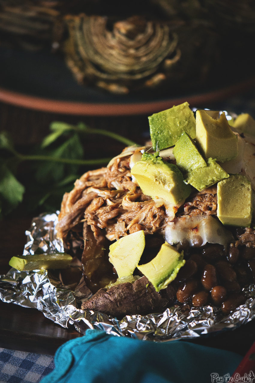 BBQ Pork Stuffed Sweet Potato Pile