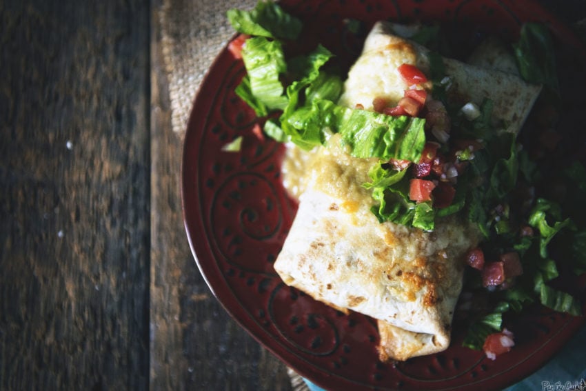 Steak Chimichanga with Green Chili Verde Sauce - Frugal Hausfrau