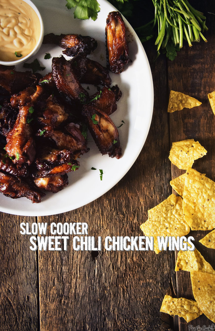 Slow Cooker Sweet Chili Chicken Wings | Kita Roberts GirlCarnivore.com