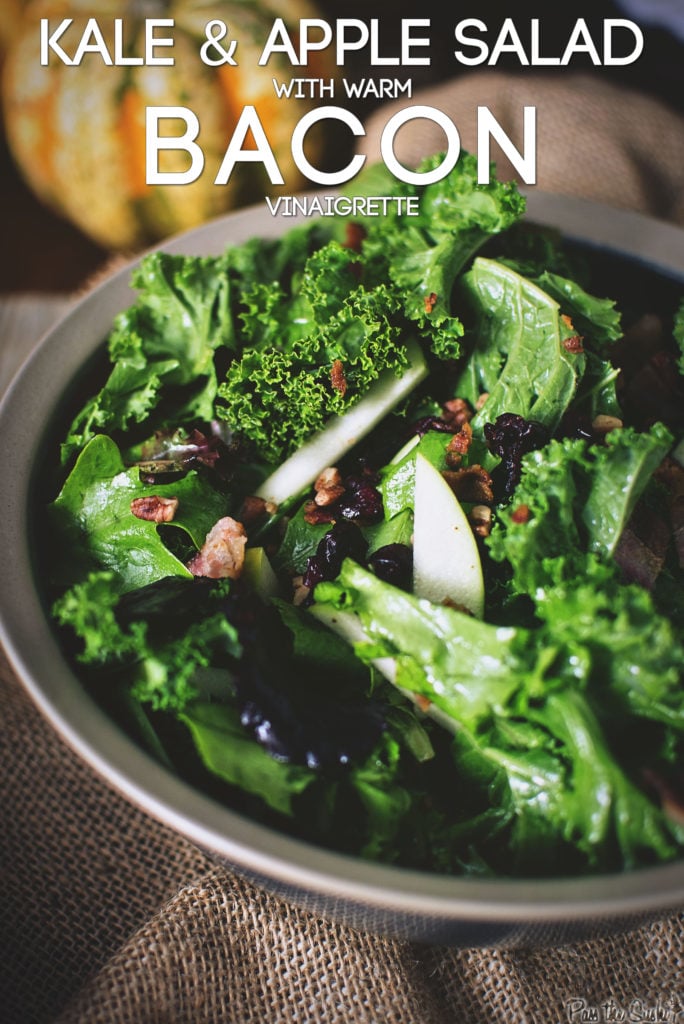 Kale & Apple Salad with Warm Bacon Vinaigrette | Kita Roberts GirlCarnivore.com