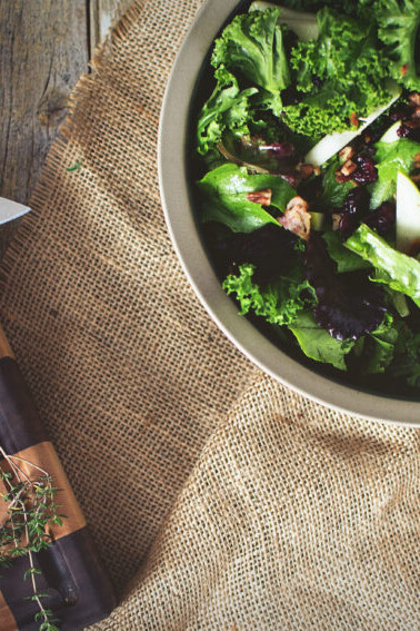 Kale & Apple Salad with Warm Bacon Vinaigrette | Kita Roberts GirlCarnivore.com