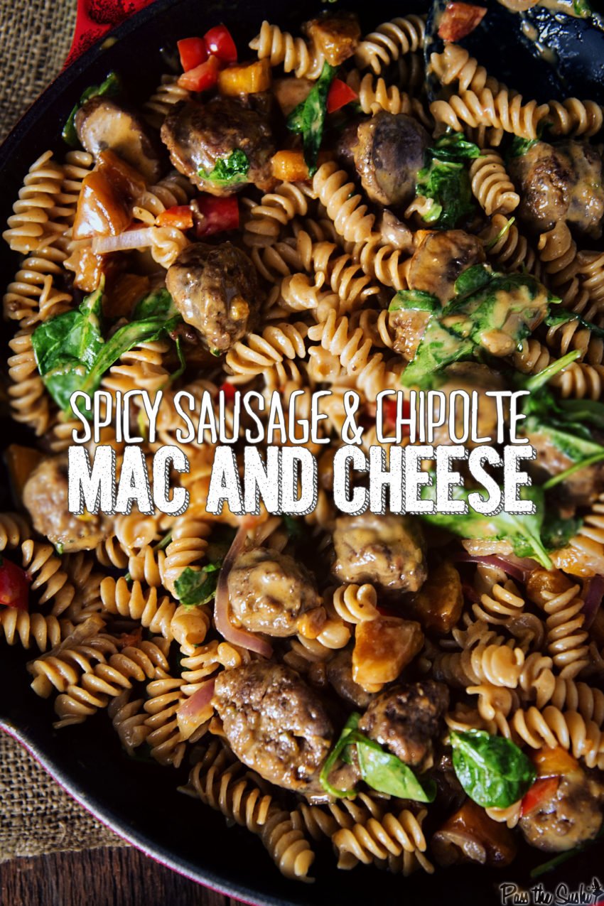 Spicy Sausage & Chipolte Mac and Cheese | Kita Roberts GirlCarnivore.com