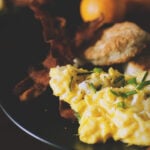 Perfectly Fluffy Scrambled Eggs with Bacon Fat Fried Biscuits | Kita Roberts GirlCarnivore.com