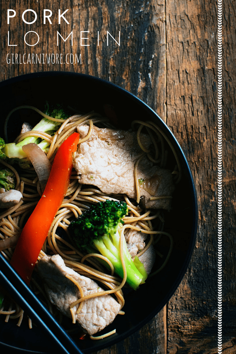 Weeknight Wok Fried Pork Lo Mein | GirlCarnivore.com