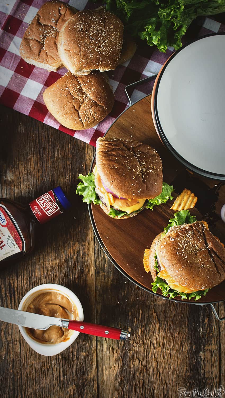 Cheese Stuffed Barbecue Crunch Burgers