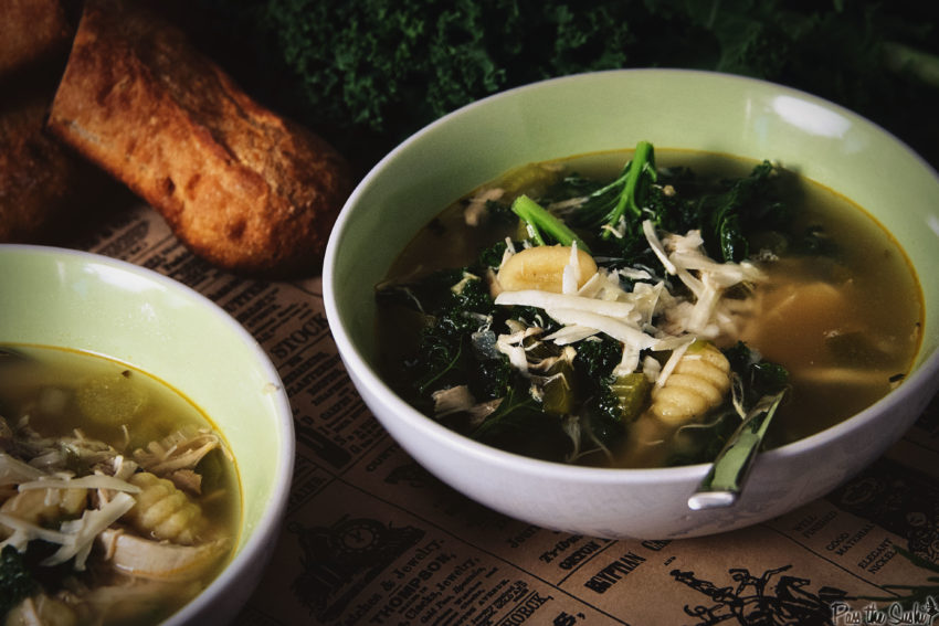 Chunks of chicken, piles of gnocchi, fresh kale and shredded cheese, all in a bowl. Try this Soup 