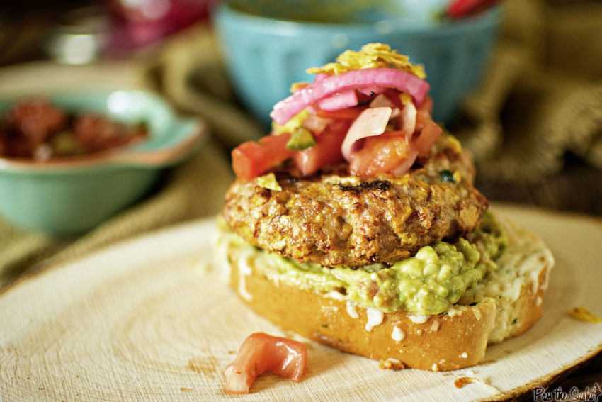 This Southwest Chicken Burger is ready for it's cameo! Just look at that plump patty, guac and toppings!