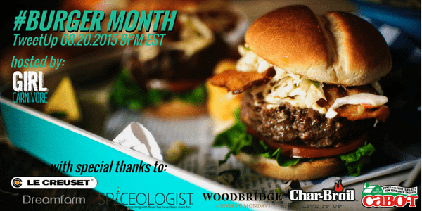 #BurgerMonth TweetUp August 20th 8PM EST