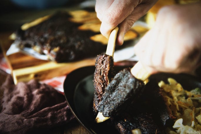 Just look how these Texas Style Barbecue Beef Ribs pull apart! you better grab some.