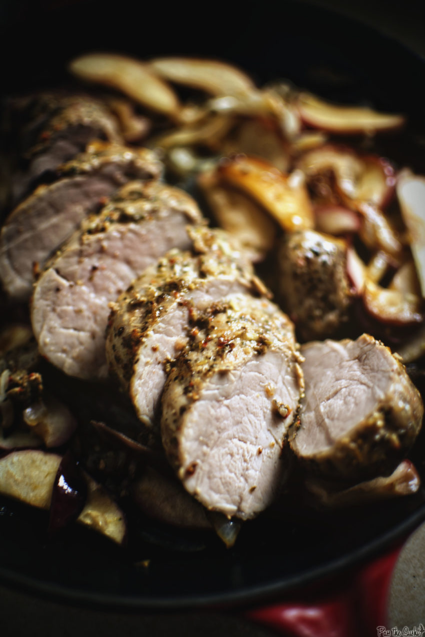 Apple and Onion Roasted Pork Tenderloin | Kita Roberts GirlCarnivore.com