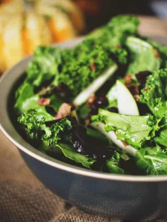 Kale & Apple Salad with Warm Bacon Vinaigrette Story