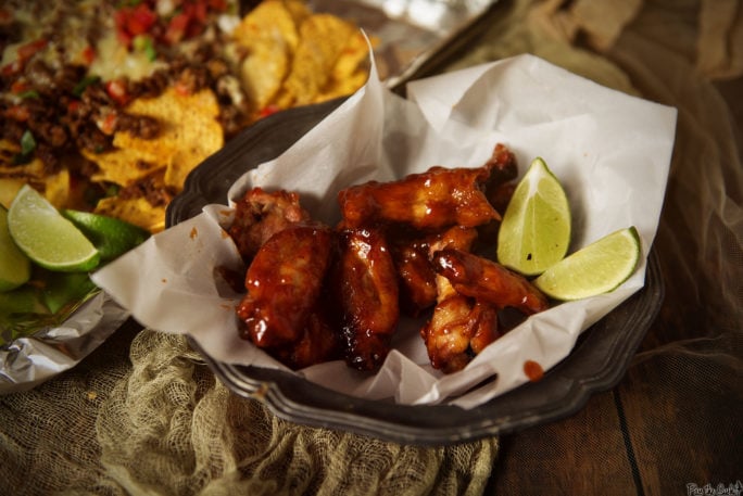 Sriracha & Bourbon Chicken Wings Recipe | Kita Roberts GirlCarnivore.com