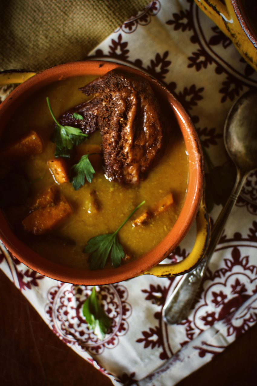 Chicken Soup with Roasted Butternut Squash & Curry | Kita Roberts GirlCarnivore.com