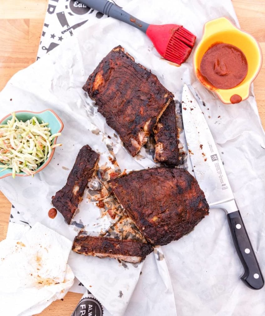 Hickory Smoked Pork Ribs with Paleo BBQ Sauce