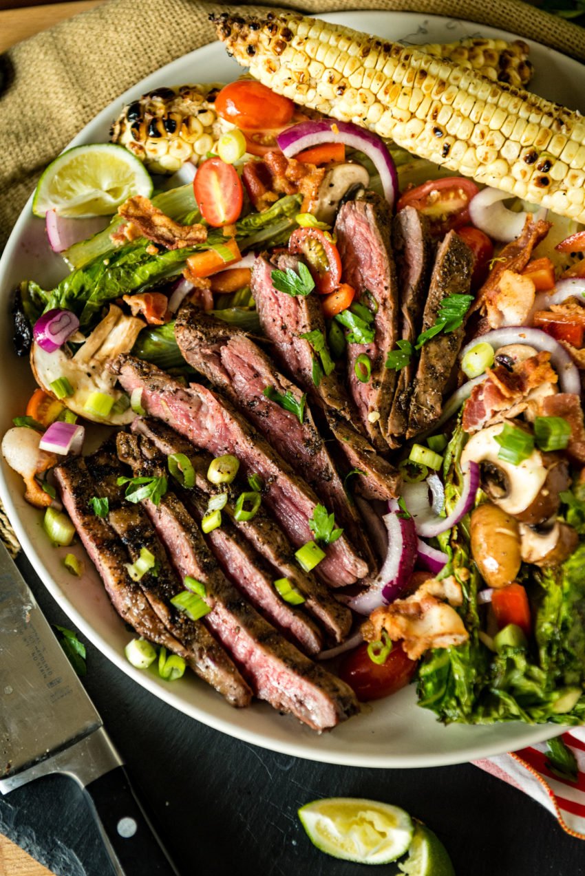 Grilled Coffee Crusted Flank Steak Salad | Kita Roberts GirlCarnivore.com