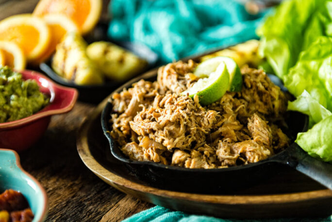 Whole 30 Ancho Pulled Pork Lettuce Cups with Grilled Pineapple | Kita Roberts GirlCarnivore.com