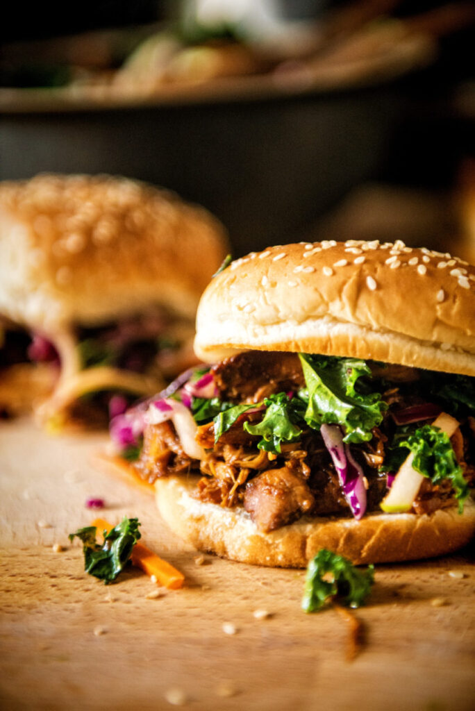 Slow Cooker Hoisin Sliders with Sriracha Kale Slaw | Kita Roberts GirlCarnivore.com