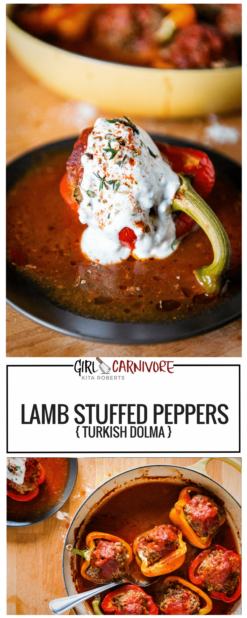 Whole30 Approved Lamb Stuffed Peppers | Kita Roberts